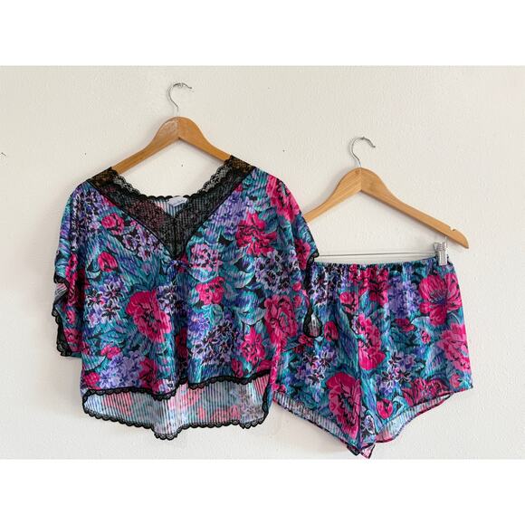 80s Floral Sleep Set size large - Picture 2 of 13